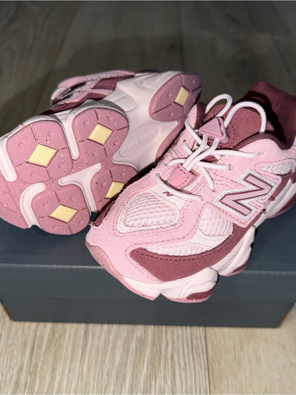 New Balance Kids Pink Mesh & Suede Accent Sneakers
